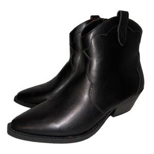 J Ferrar Black Ankle Cowboy Booties